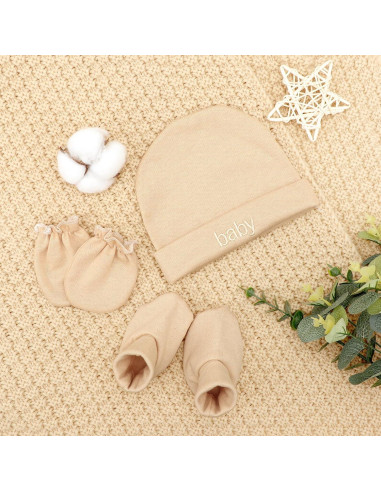 Conjunto de Gorro, Manoplas y Calcetines BQUBO 0-6 Meses