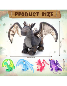 Juguetes de Peluche Dragón HyDren 5 Pcs 40 cm y 10 cm 2