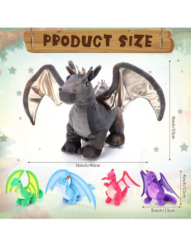 Juguetes de Peluche Dragón HyDren 5 Pcs 40 cm y 10 cm