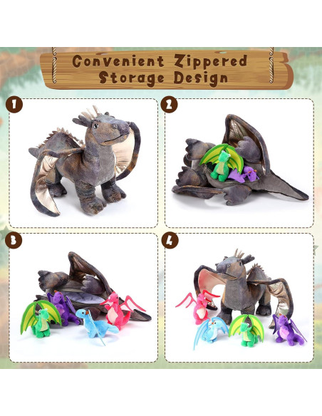 Juguetes de Peluche Dragón HyDren 5 Pcs 40 cm y 10 cm