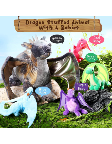 Juguetes de Peluche Dragón HyDren 5 Pcs 40 cm y 10 cm
