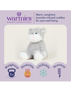 Warmies Gato Peluche Calentable 33 cm - Juguete Seguro para Niños 2