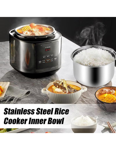 Olla Interna de Arroz Genérico 1.6L Acero Inoxidable Antiadherente