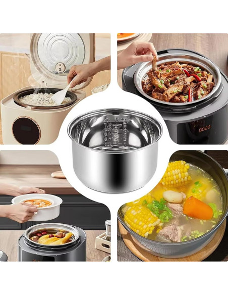 Olla Interna de Arroz Genérico 1.6L Acero Inoxidable Antiadherente