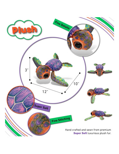Peluche Tortuga Marina Colorida DolliBu 25x30x7 cm Suave
