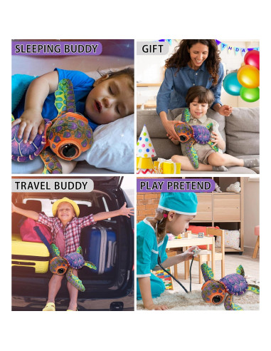 Peluche Tortuga Marina Colorida DolliBu 25x30x7 cm Suave