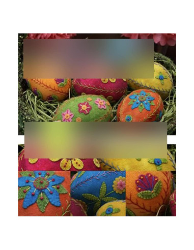 Patrón de Huevos de Lana Bordados Ewe-niversity 7 Piezas