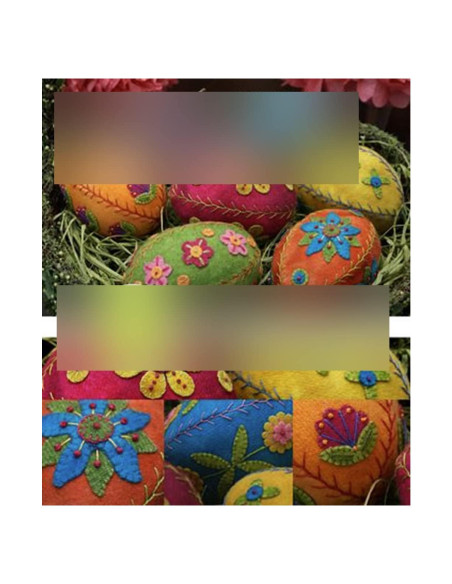 Patrón de Huevos de Lana Bordados Ewe-niversity 7 Piezas