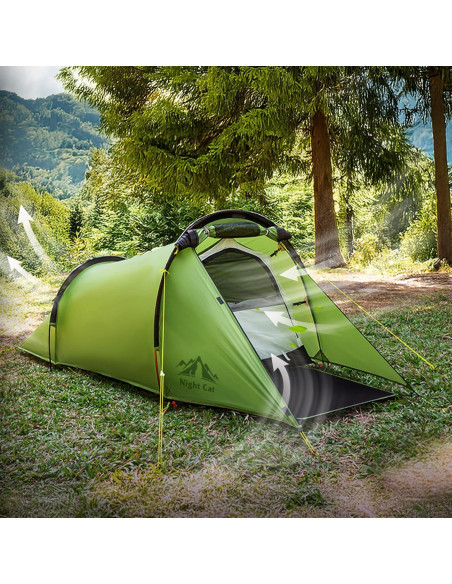 Tienda de Camping Ultraligera Night Cat ZP-U2-1P Verde 1 Persona