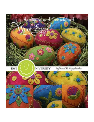 Patrón de Huevos de Lana Bordados Ewe-niversity 7 Piezas