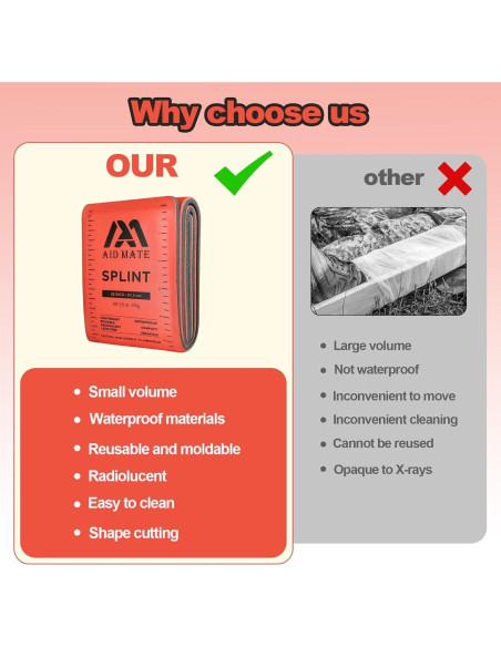 Férula de Primeros Auxilios AID MATE 91.4 cm Naranja-Gris