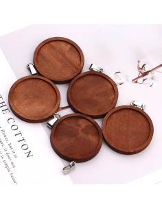 10 Piezas Base de Pendientes de Madera UUYYEO 30 mm 2