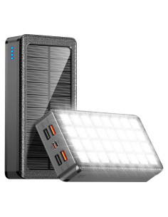 Banco de Energía Solar 66800mAh Cargador Portátil USB-C 22.5W