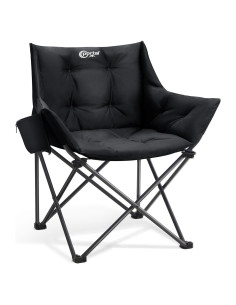 Silla de Camping Plegable Acolchada Portal Negra 150 kg