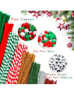 Juego de Manualidades Navidad CVNDKN 700 Pcs Limpiapipas DIY 2