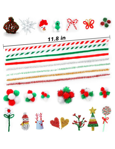Juego de Manualidades Navidad CVNDKN 700 Pcs Limpiapipas DIY