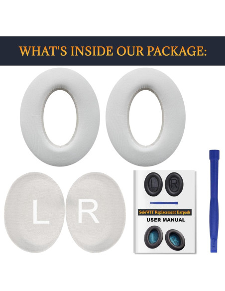 Almohadillas de Gel Refrigerante SOULWIT para Bose QC45 y SE - Blancas