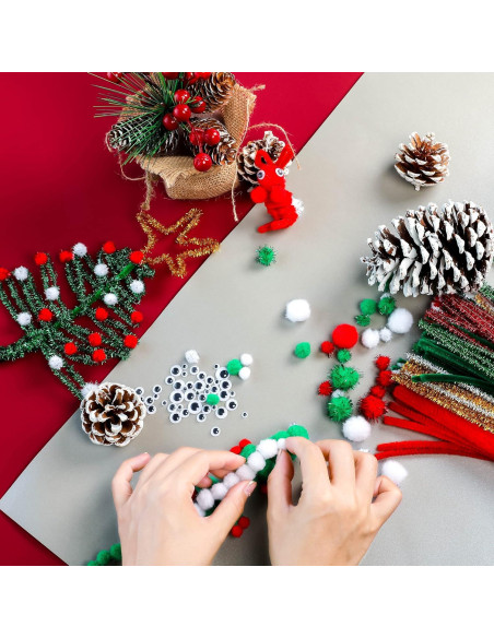 Juego de Manualidades Navidad CVNDKN 700 Pcs Limpiapipas DIY