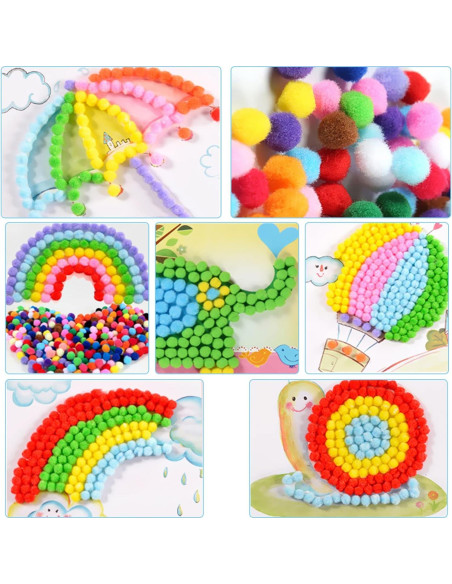 2000 Pompones Multicolor 1cm Acerich para Manualidades DIY