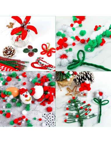 Juego de Manualidades Navidad CVNDKN 700 Pcs Limpiapipas DIY