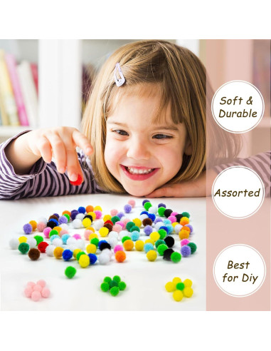 2000 Pompones Multicolor 1cm Acerich para Manualidades DIY