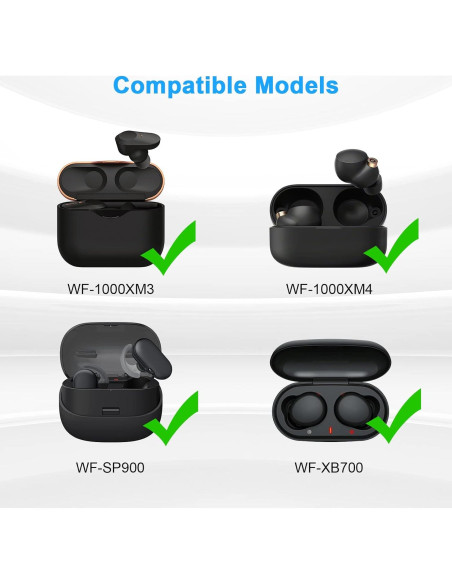 3 Pares Tapones Espuma Viscoelástica Sony WF-1000XM4 (M, Negro)