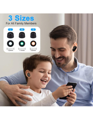 3 Pares Tapones Espuma Viscoelástica Sony WF-1000XM4 (M, Negro)