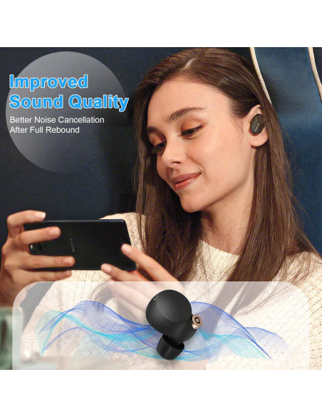 3 Pares Tapones Espuma Viscoelástica Sony WF-1000XM4 (M, Negro)