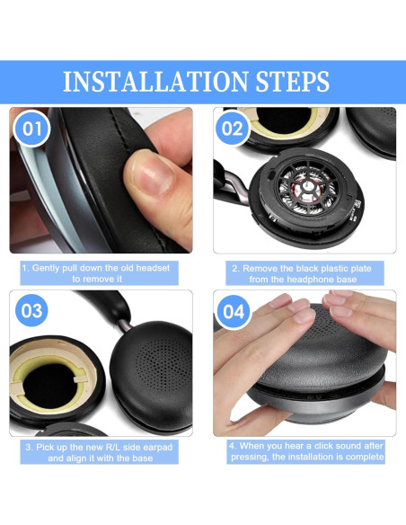 Almohadillas de Gel para Auriculares Jabra Evolve2 65/40/Elite 45h