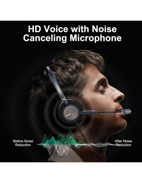 Auricular de Teléfono Emaiker Un Oído con Cancelación de Ruido RJ9