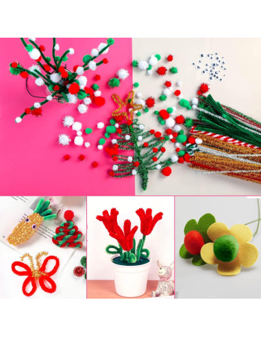 Juego de Manualidades Navidad CVNDKN 700 Pcs Limpiapipas DIY