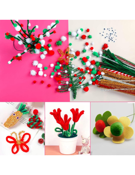 Juego de Manualidades Navidad CVNDKN 700 Pcs Limpiapipas DIY