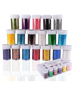 Brillos Finos Craft And Party - 18 Tarros de 15g para Manualidades