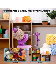 Kit de Enrollador de Hilo Eléctrico Caydo con Ganchillos y Pompones 2