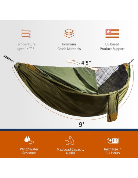 Hamaca Calentada Gobi Heat Eclipse - 3 Zonas de Calor