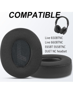 Cojines de Repuesto JBL Live 650/660BTNC E65BTNC - Espuma de Memoria 2