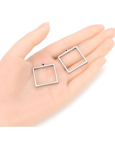 10 Piezas Molde Cuadrado Abierto 25mm Acero Inoxidable Adabele 2