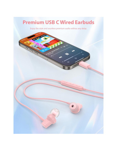 Auriculares In-Ear USB C TOPAUX con Cancelación de Ruido