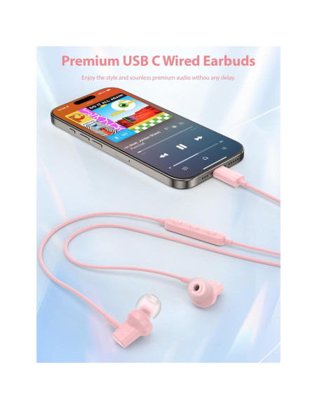 Auriculares In-Ear USB C TOPAUX con Cancelación de Ruido