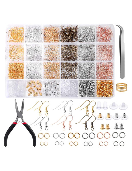 Kit de 2500 Ganchos Hipoalergénicos para Pendientes Hicdaw