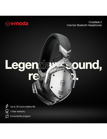 Auriculares V-MODA Crossfade 3 Circumaurales Inalámbricos Negro