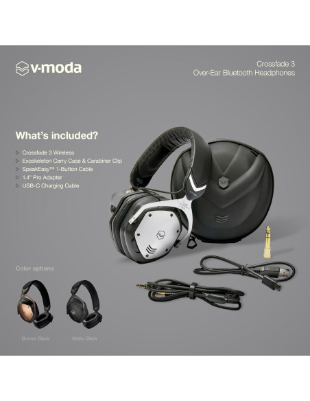 Auriculares V-MODA Crossfade 3 Circumaurales Inalámbricos Negro