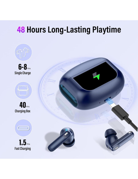 Auriculares Inalámbricos Thunelec U9 Bluetooth 5.4 IPX7 48H