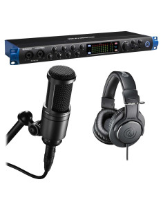 Paquete de interfaz USB PreSonus Studio 1824c + Micrófono AT2020 + Auriculares ATH-M20X