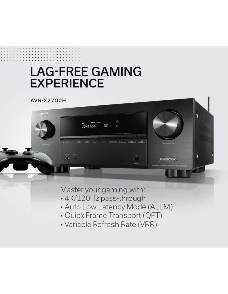 Receptor AV Denon AVR-X2700H 8K 7.2 Canales 95W