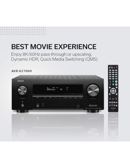 Receptor AV Denon AVR-X2700H 8K 7.2 Canales 95W