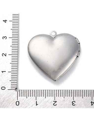 20 Piezas Encantos de Locket Acero Inoxidable Ornazy Corazón