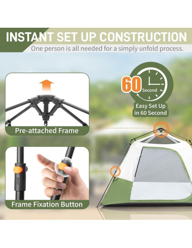 Tienda de Camping Outvita 6 Personas Impermeable Instantánea