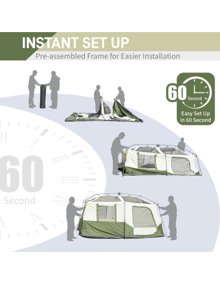 Tienda de Camping Outvita 6 Personas Impermeable Instantánea