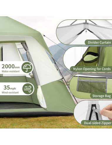 Tienda de Camping Outvita 6 Personas Impermeable Instantánea